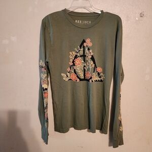 Boxlunch Harry Potter Long Sleeve Shirt Floral Skulls Size S